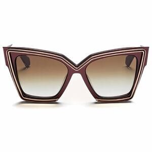 New! Valentino V GRACE VLS 126B Chic Oversized Burgundy Sunglasses, Authentic